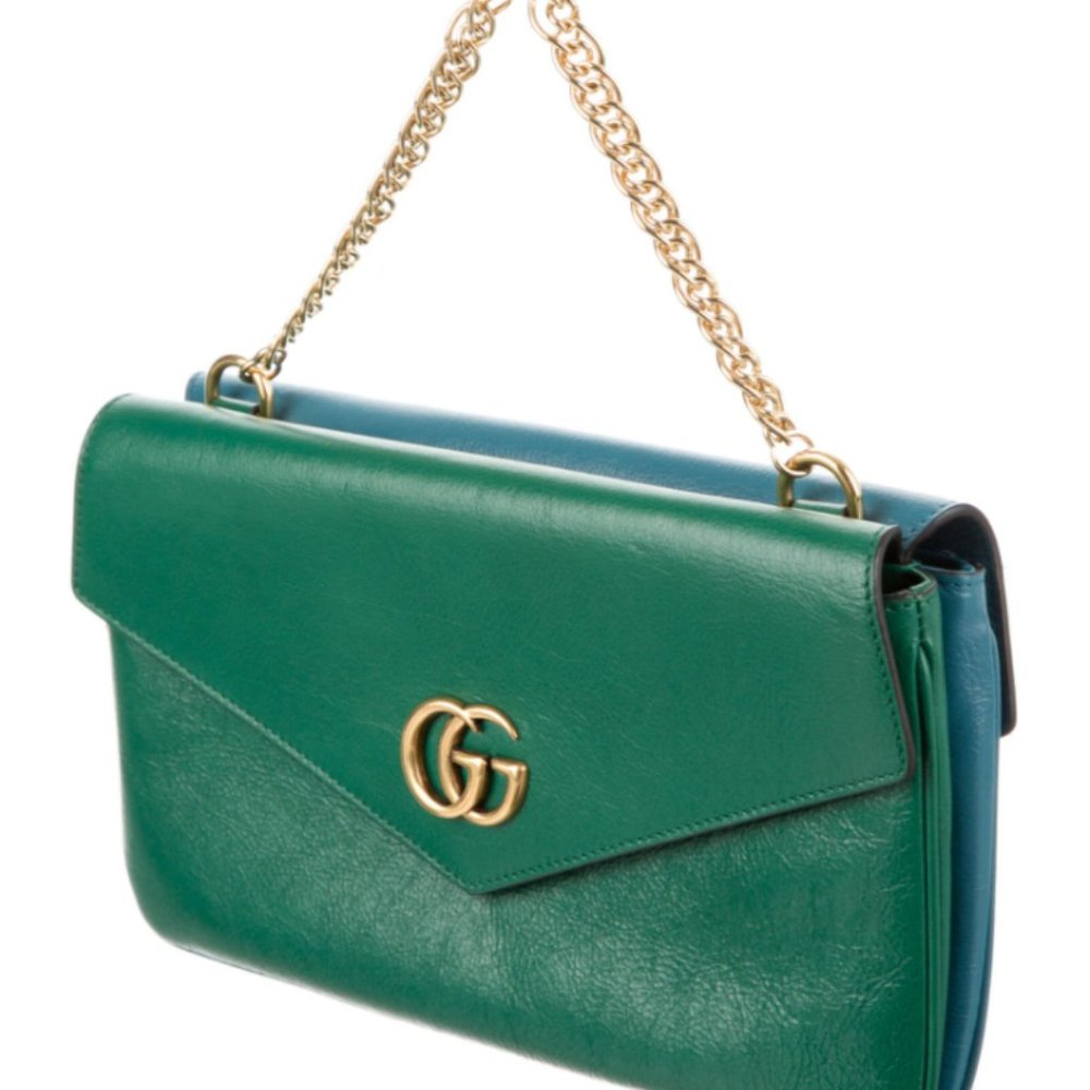 Gucci Thiara Double Envelope Shoulder Bag in Green NEW NEVER WORN W DUSTBAG - Picture 3 of 16